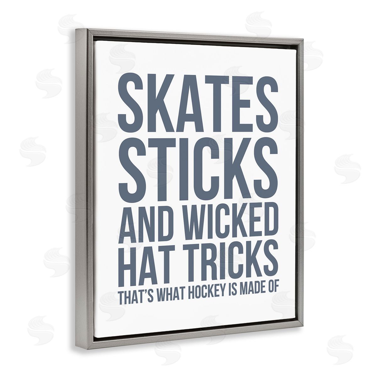 Leah Straatsma What Hockey Is Made Of Gray Floating Frame Canvas Wall Art Print