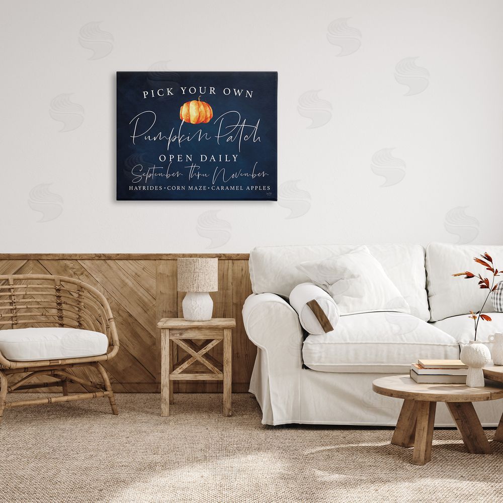 Lux + Me Designs Pick Your Own Pumpkins Canvas Wall Art Print in Room