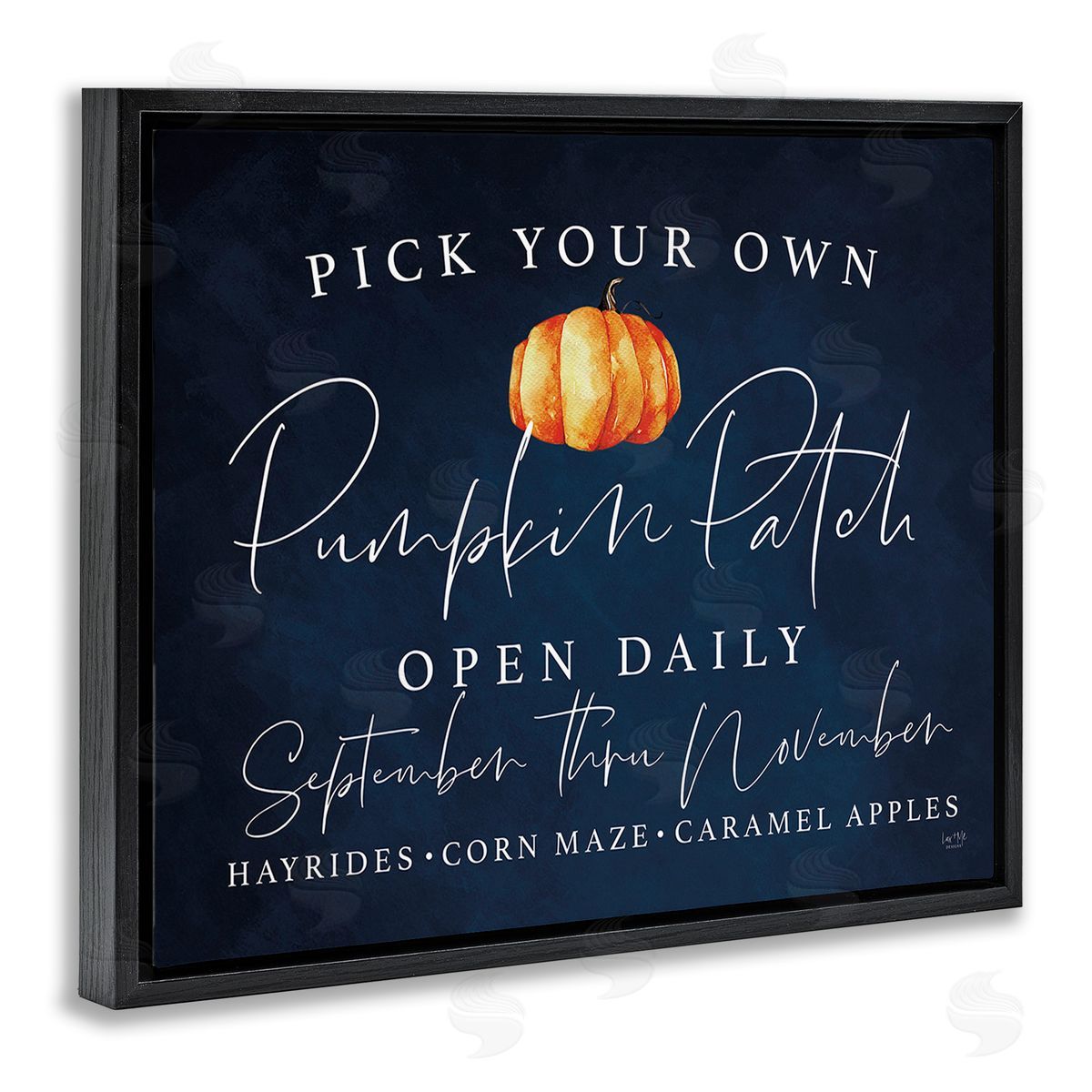 Lux + Me Designs Pick Your Own Pumpkins Black Floating Frame Canvas Wall Art Print