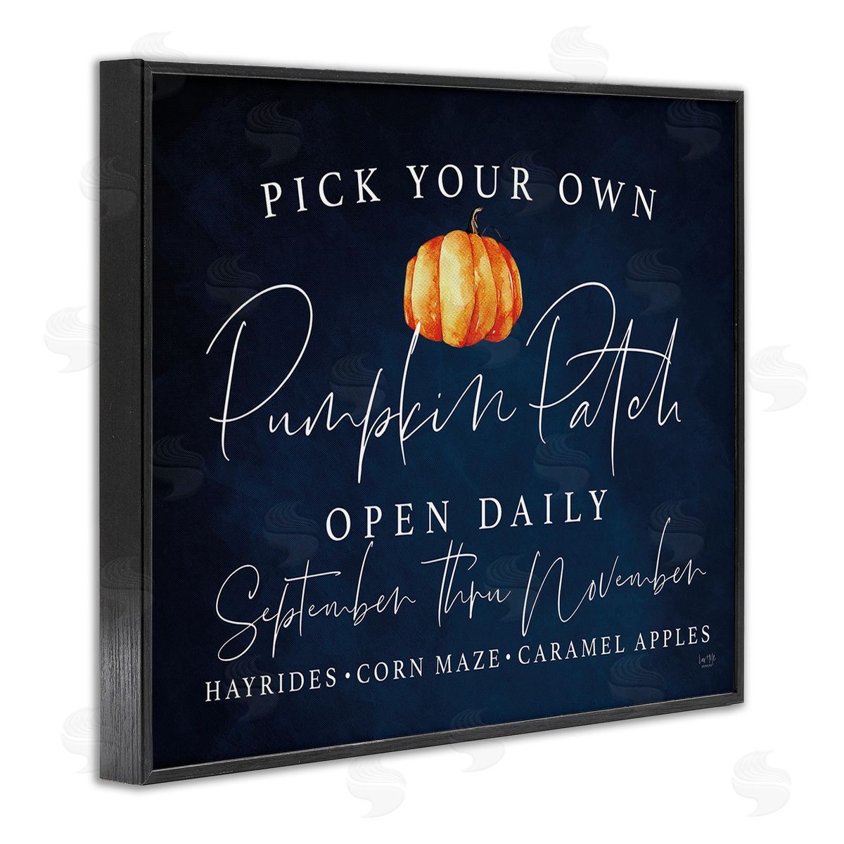 Lux + Me Designs Pick Your Own Pumpkins Black Framed Giclee Wall Art Print