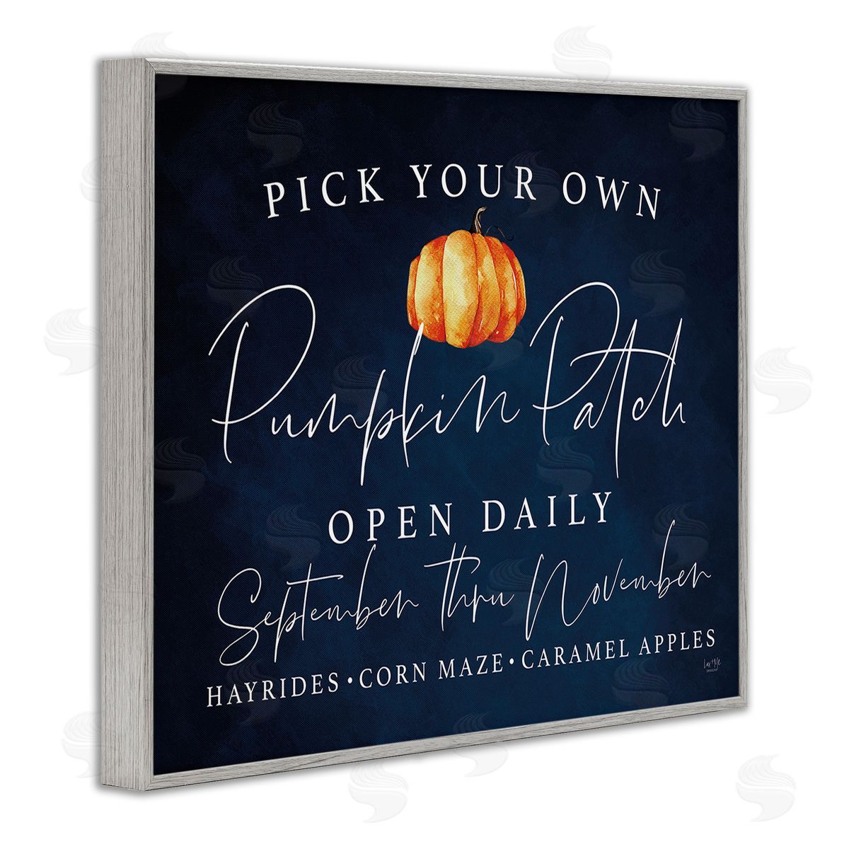 Lux + Me Designs Pick Your Own Pumpkins Gray Framed Giclee Wall Art Print