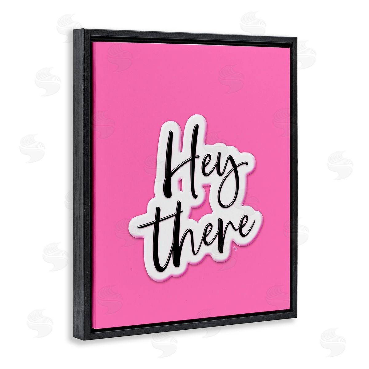 Martina Pavlova Bold Hey There Black Floating Frame Canvas Wall Art Print