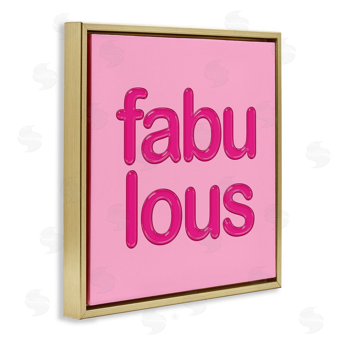 Martina Pavlova Bold Pink Fabulous Gold Floating Frame Canvas Wall Art Print