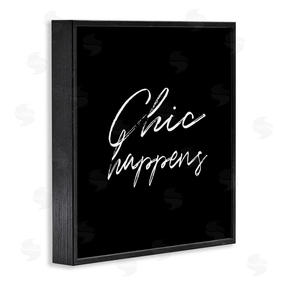 Martina Pavlova Chic Happens on Black Black Framed Giclee Wall Art Print