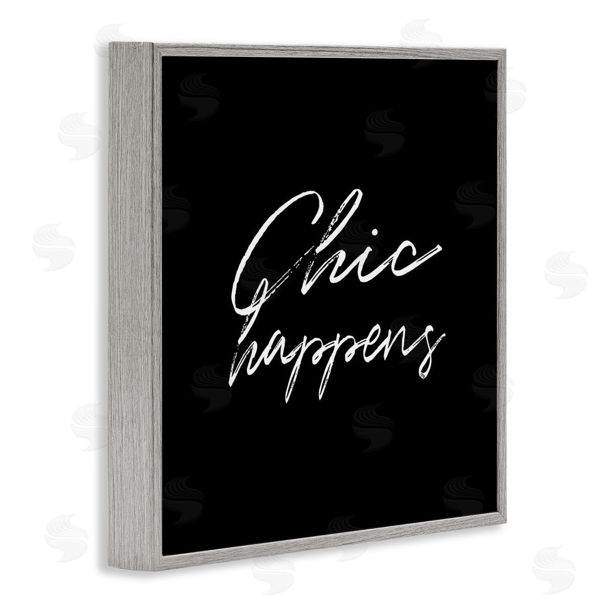 Martina Pavlova Chic Happens on Black Gray Framed Giclee Wall Art Print