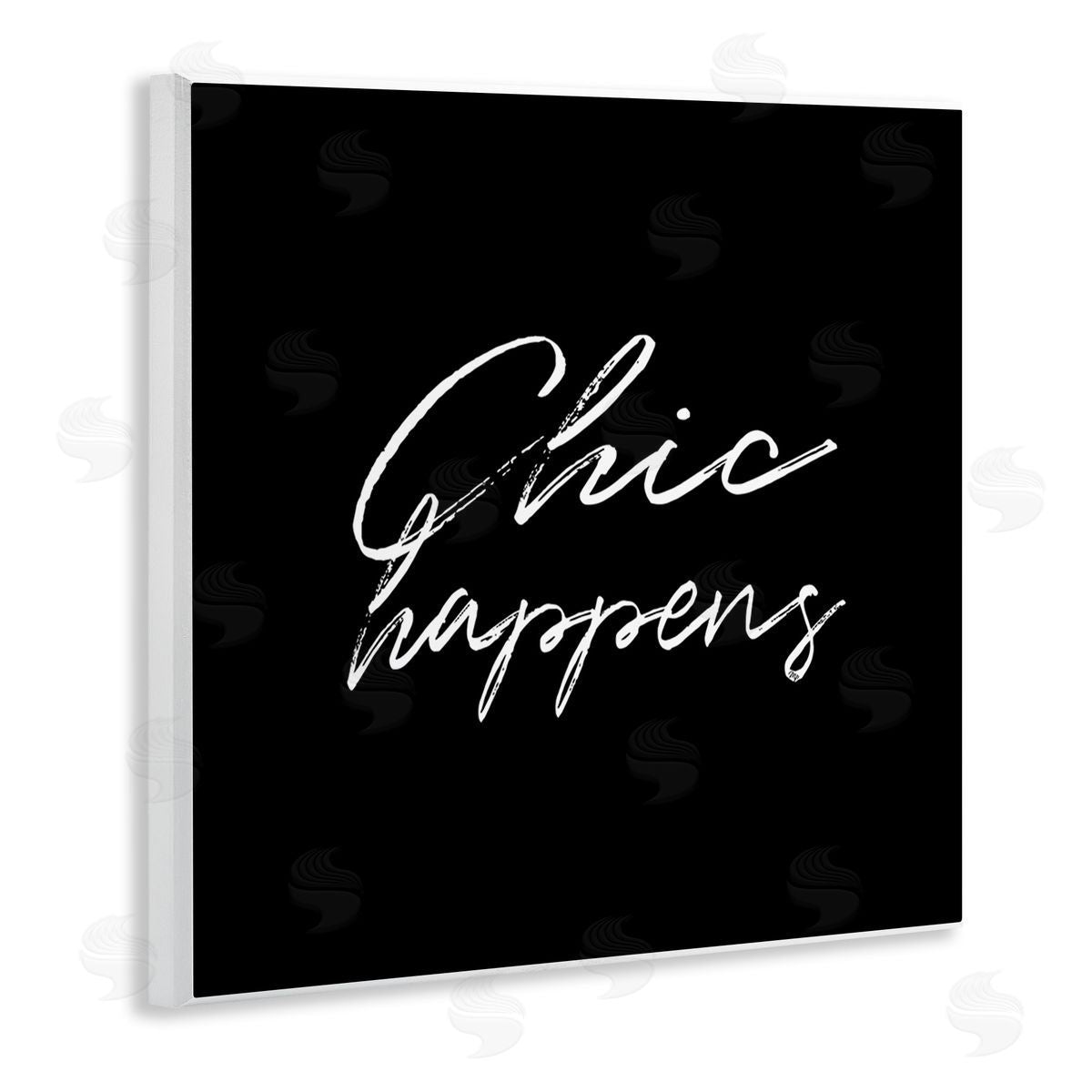 Martina Pavlova Chic Happens on Black Wooden Wall Plaque Art Print