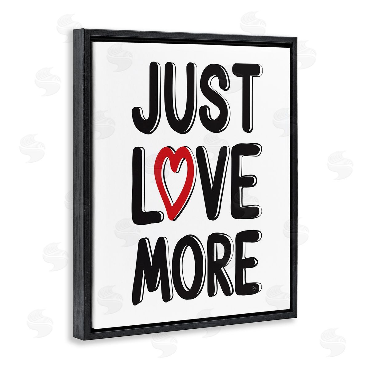 Martina Pavlova Just Love More Black Floating Frame Canvas Wall Art Print