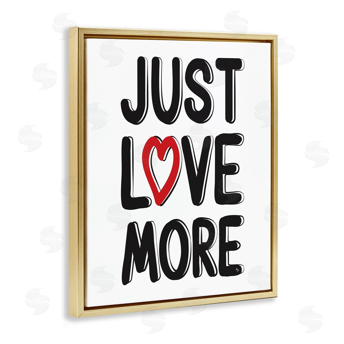 Martina Pavlova Just Love More Gold Floating Frame Canvas Wall Art Print