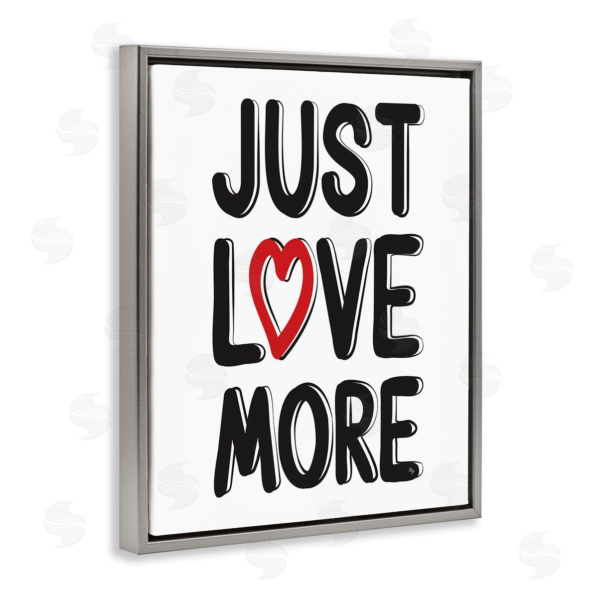 Martina Pavlova Just Love More Gray Floating Frame Canvas Wall Art Print