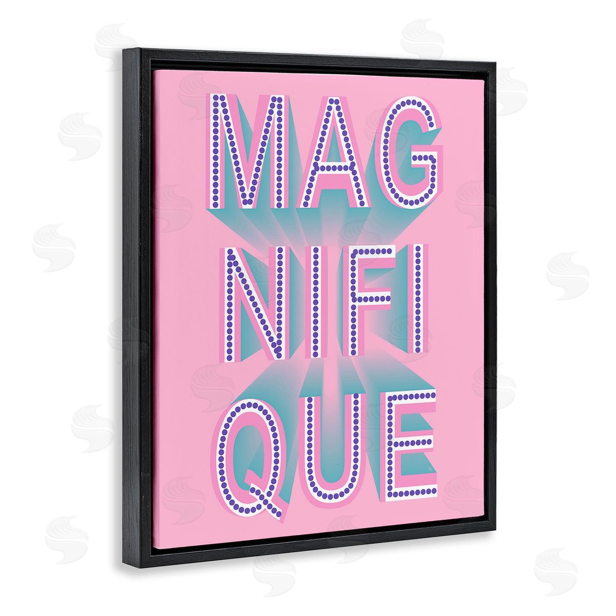 Martina Pavlova French Abstract Magnifique Black Floating Frame Canvas Wall Art Print