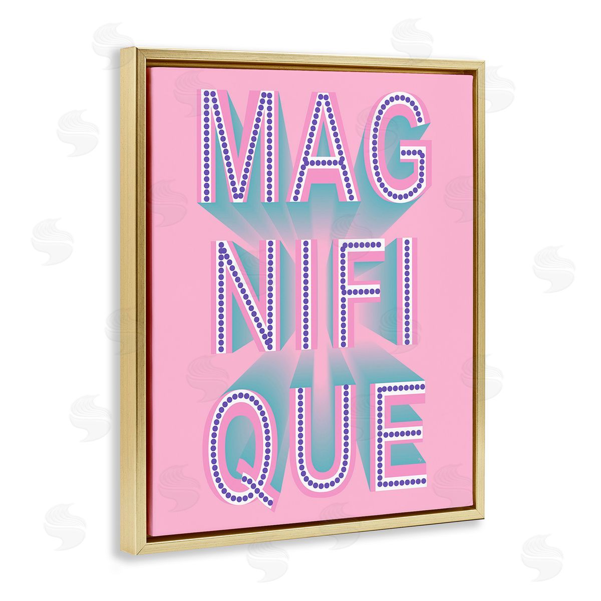 Martina Pavlova French Abstract Magnifique Gold Floating Frame Canvas Wall Art Print