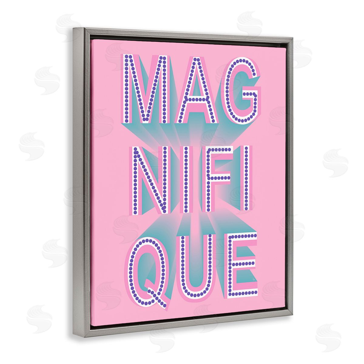 Martina Pavlova French Abstract Magnifique Gray Floating Frame Canvas Wall Art Print