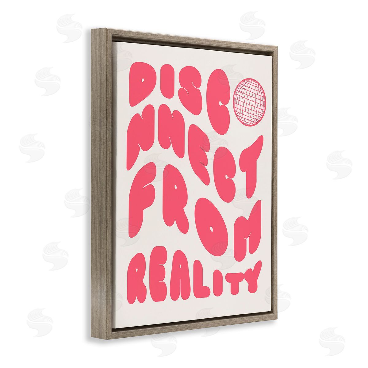 Stupell Studio Disconnect From Reality Brown Floating Frame Canvas Wall Art Print