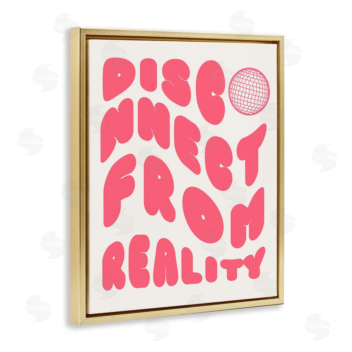 Stupell Studio Disconnect From Reality Gold Floating Frame Canvas Wall Art Print