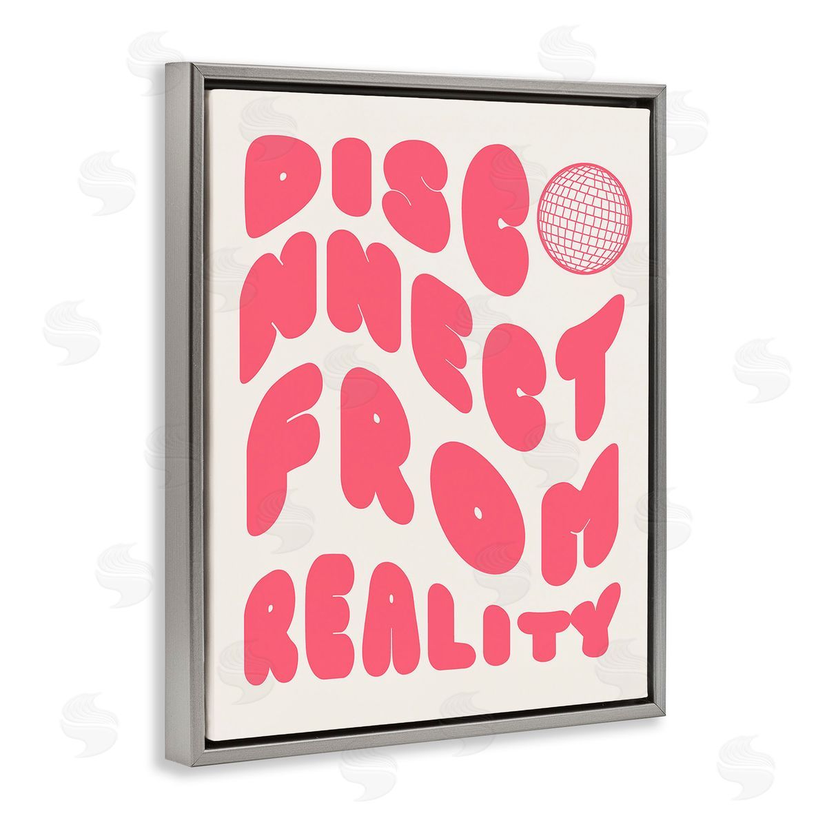 Stupell Studio Disconnect From Reality Gray Floating Frame Canvas Wall Art Print
