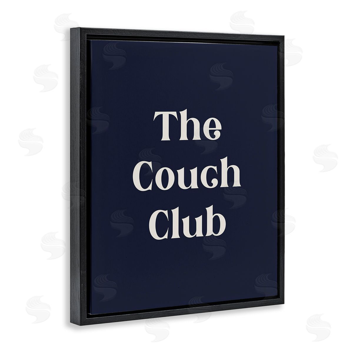 Stupell Studio Couch Club Phrase Black Floating Frame Canvas Wall Art Print