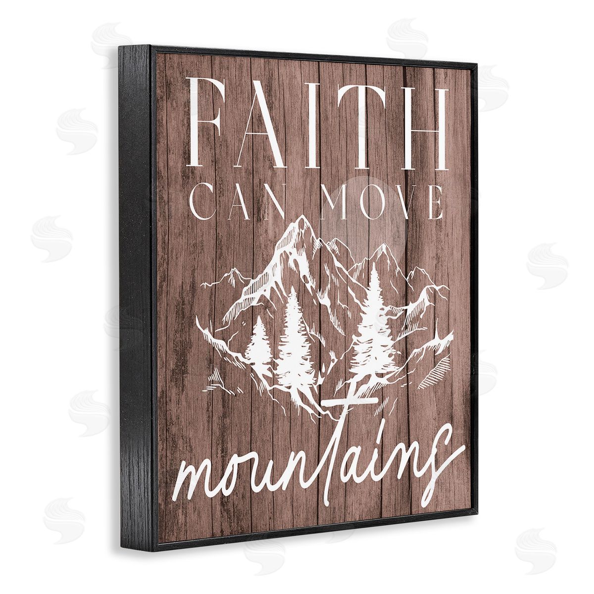 Stupell Studio Faith Can Move Mountains Black Framed Giclee Wall Art Print