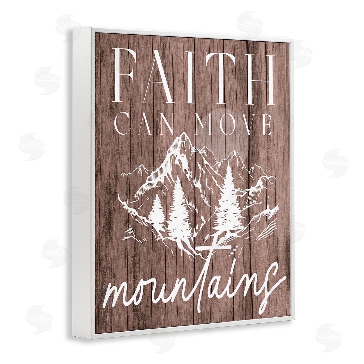 Stupell Studio Faith Can Move Mountains White Framed Giclee Wall Art Print