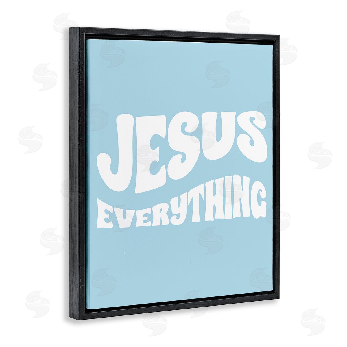 Stupell Studio Jesus Everything Phrase Black Floating Frame Canvas Wall Art Print