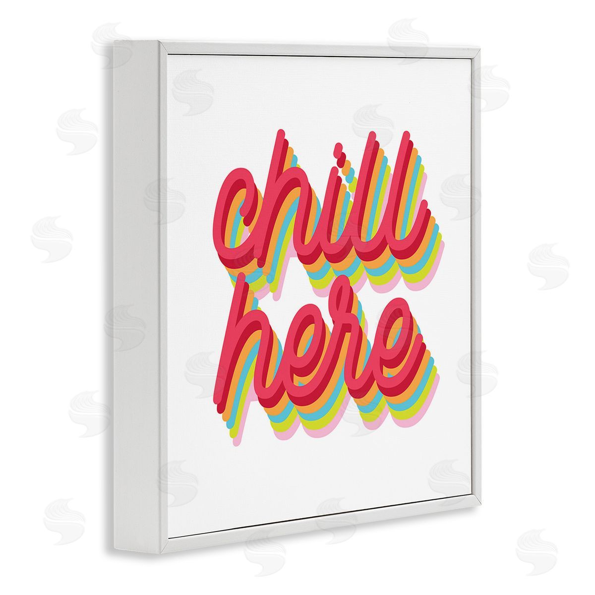 Stupell Studio Retro Chill Here White Framed Giclee Wall Art Print