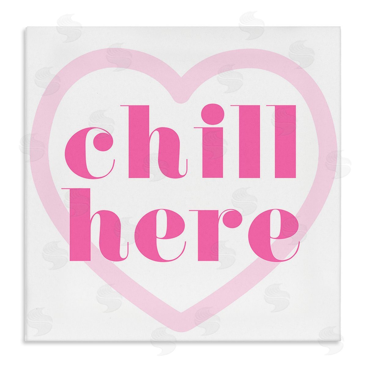 Stupell Studio Chill Here with Heart Canvas Wall Art Print