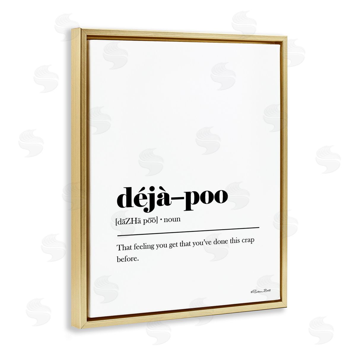 Susan Ball Deja-Poo Definition Gold Floating Frame Canvas Wall Art Print