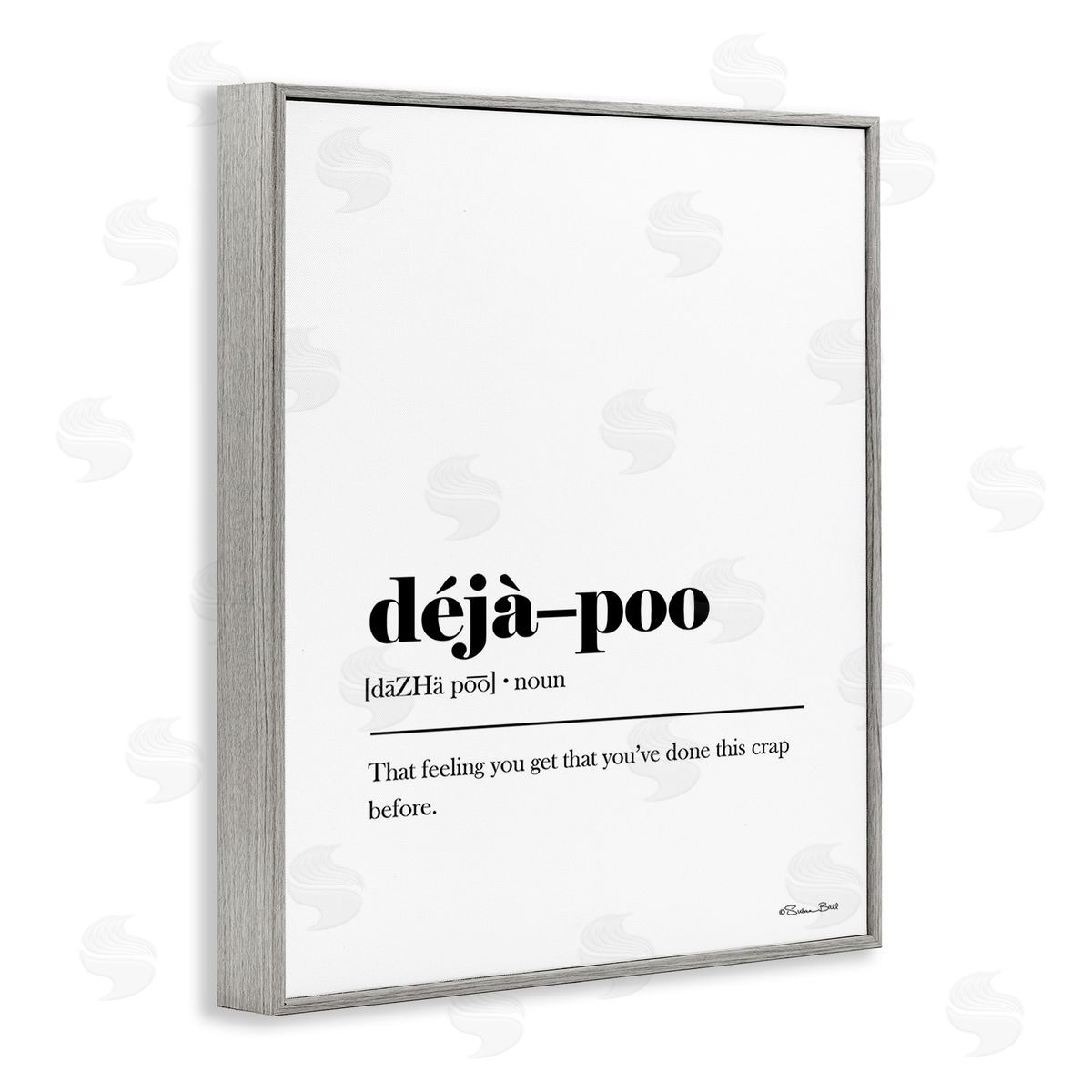 Susan Ball Deja-Poo Definition Gray Framed Giclee Wall Art Print