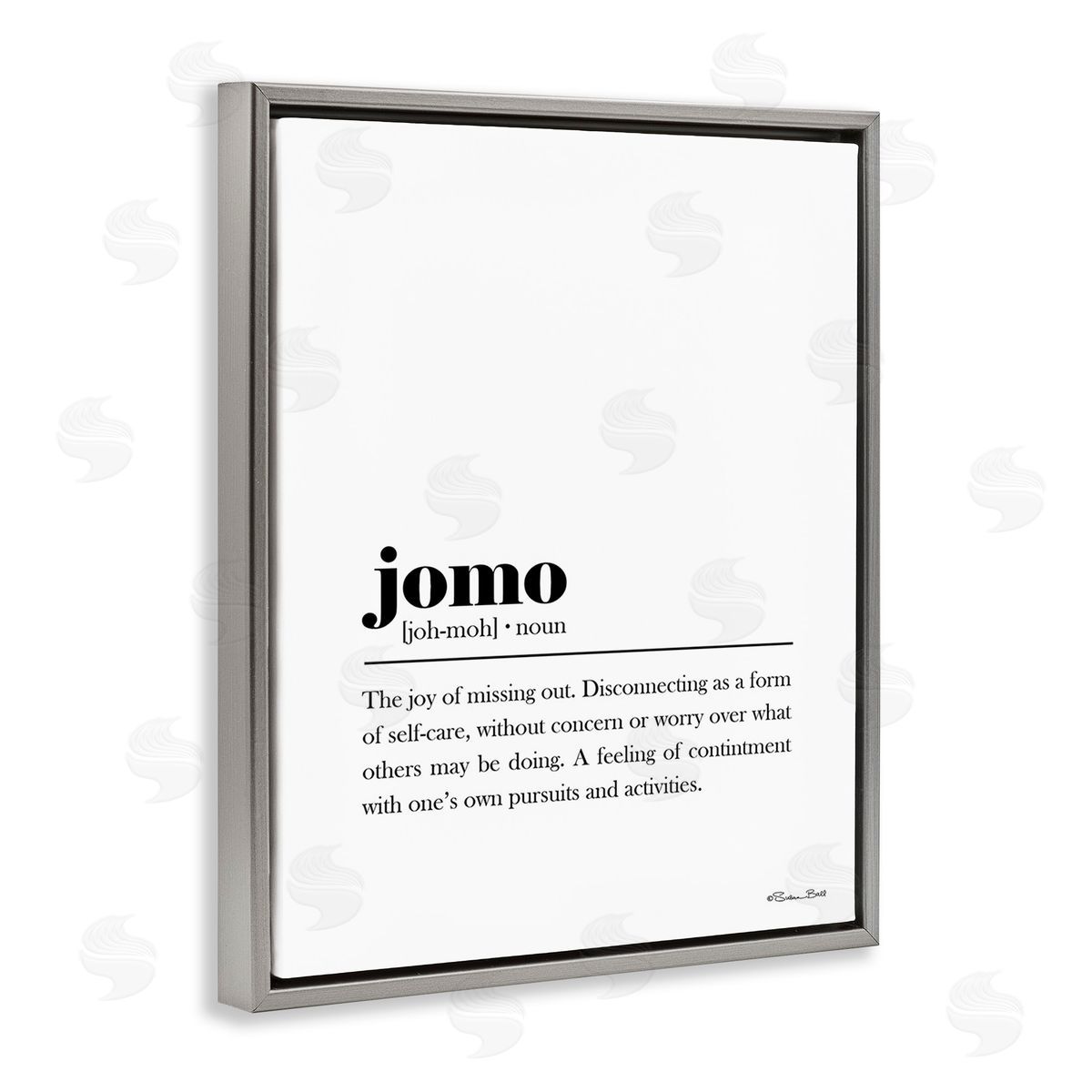 Susan Ball Jomo Bathroom Definition Gray Floating Frame Canvas Wall Art Print