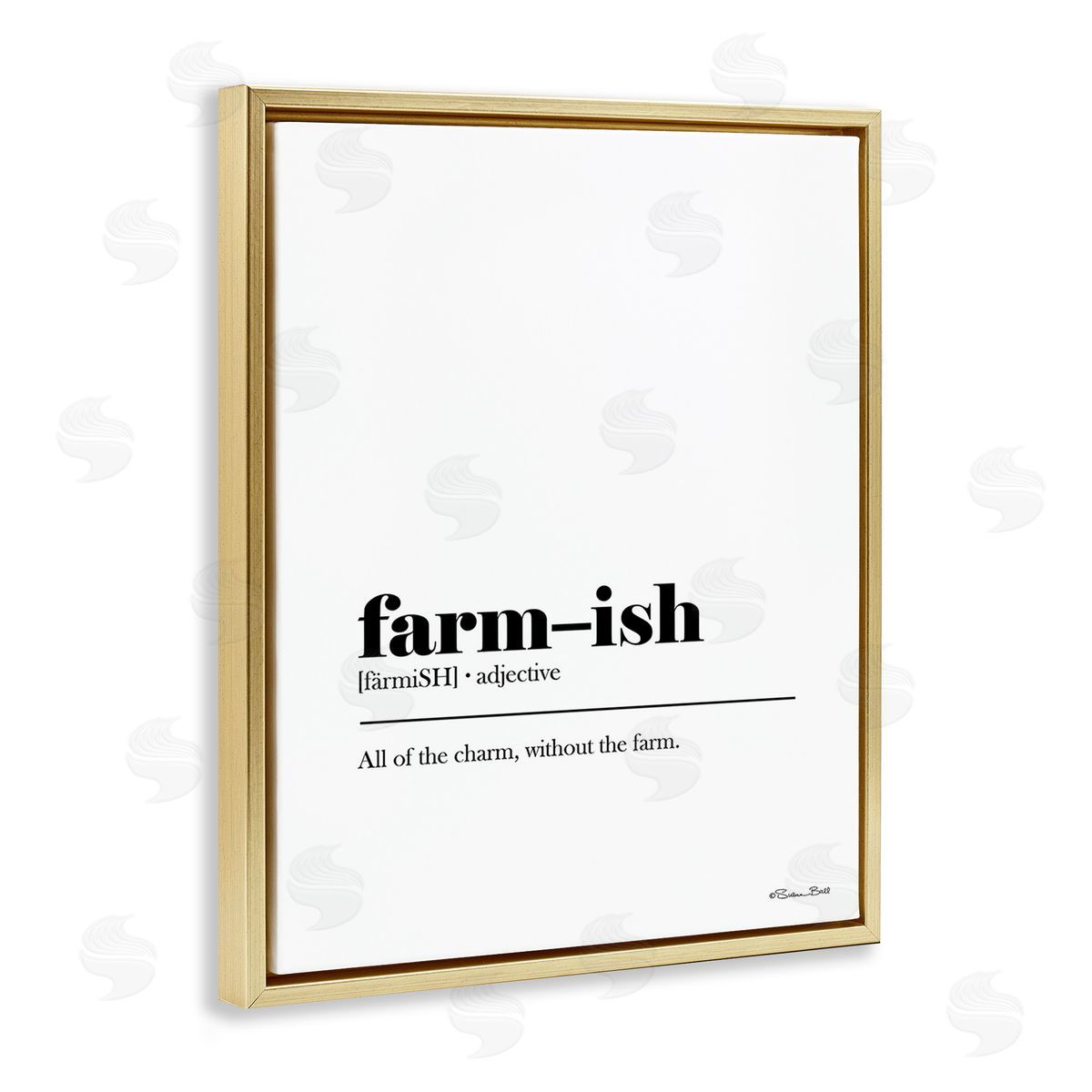 Susan Ball Farm-ish Funny Definition Gold Floating Frame Canvas Wall Art Print
