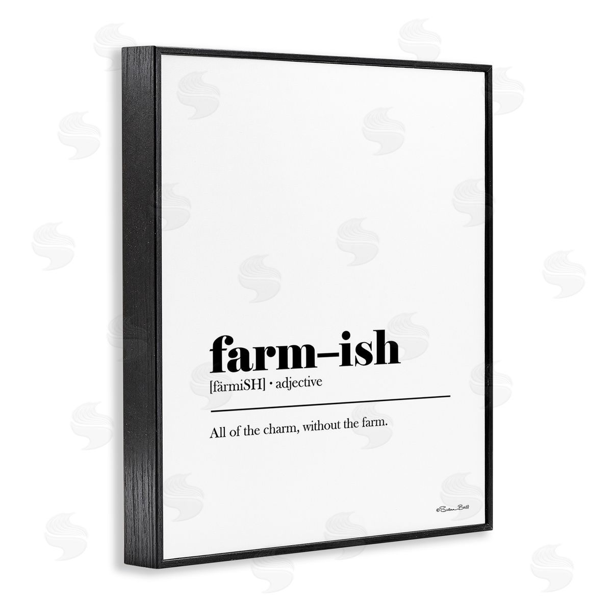 Susan Ball Farm-ish Funny Definition Black Framed Giclee Wall Art Print