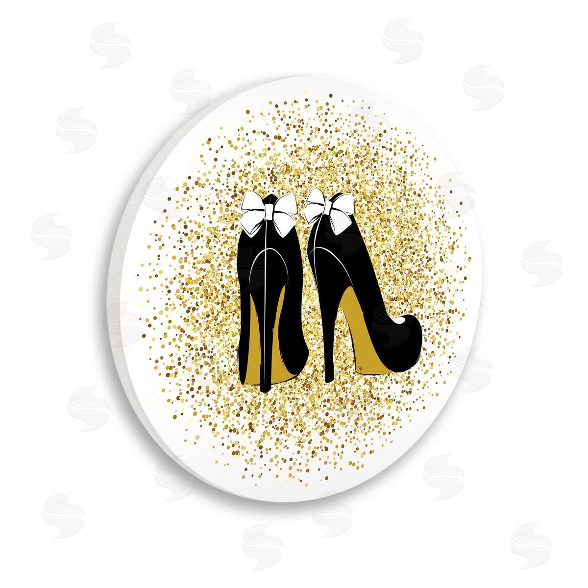Martina Pavlova Heels with Glitter Pattern Wooden Wall Plaque Art Print