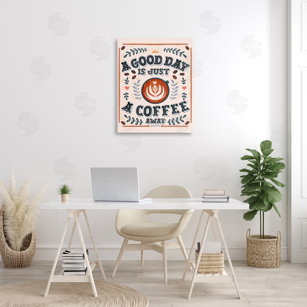 Glad You're Here Co. Good Day A Coffee Away Canvas Wall Art Print in Room