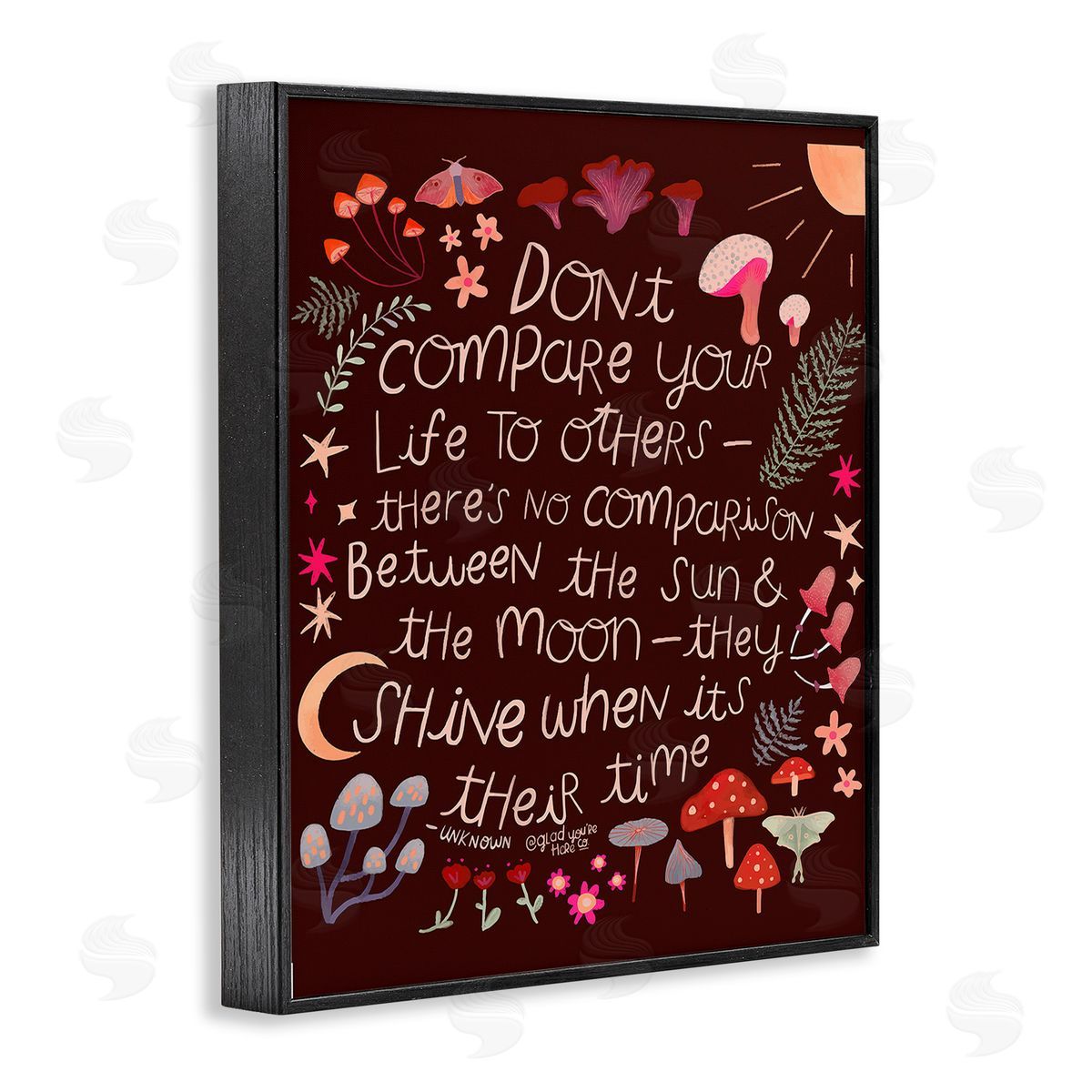 Glad You're Here Co. Inspirational Nature Quote Black Framed Giclee Wall Art Print