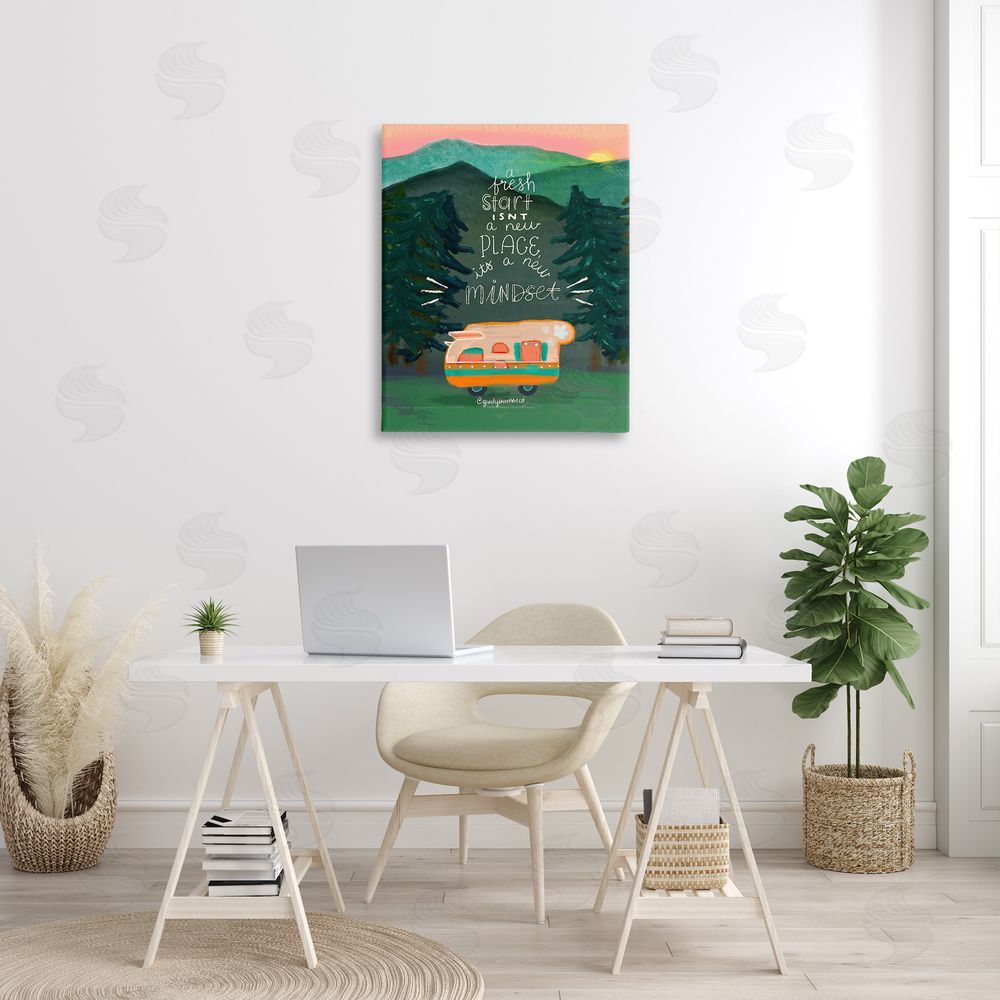Glad You're Here Co. Fresh Start New Mindset Canvas Wall Art Print in Room