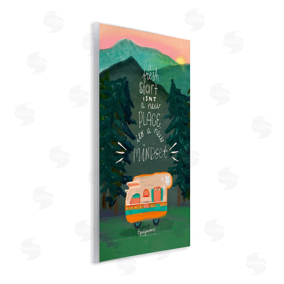 Glad You're Here Co. Fresh Start New Mindset Wooden Wall Plaque Art Print