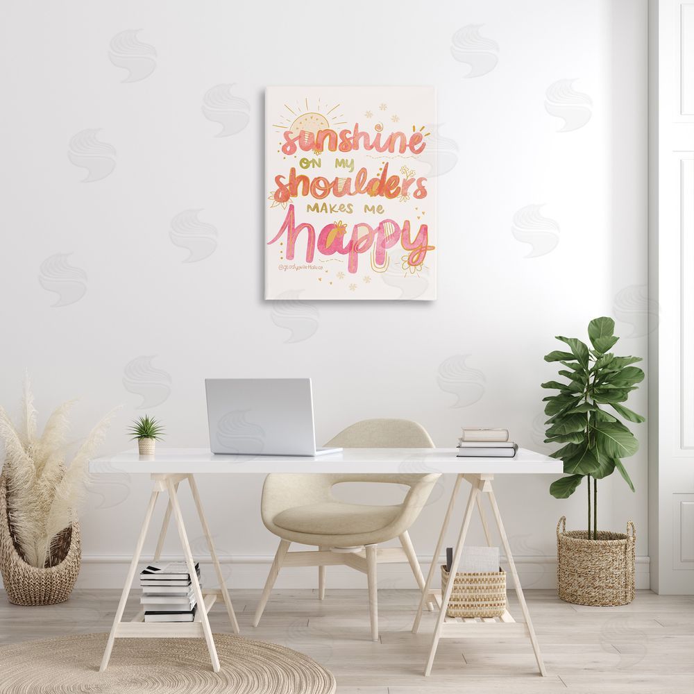 Glad You're Here Co. Sunshine On My Shoulders Canvas Wall Art Print in Room