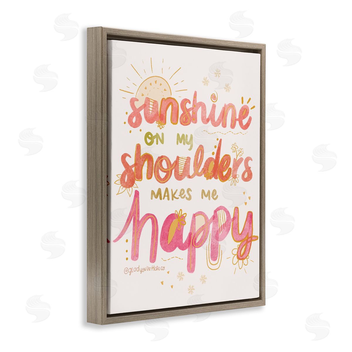 Glad You're Here Co. Sunshine On My Shoulders Brown Floating Frame Canvas Wall Art Print