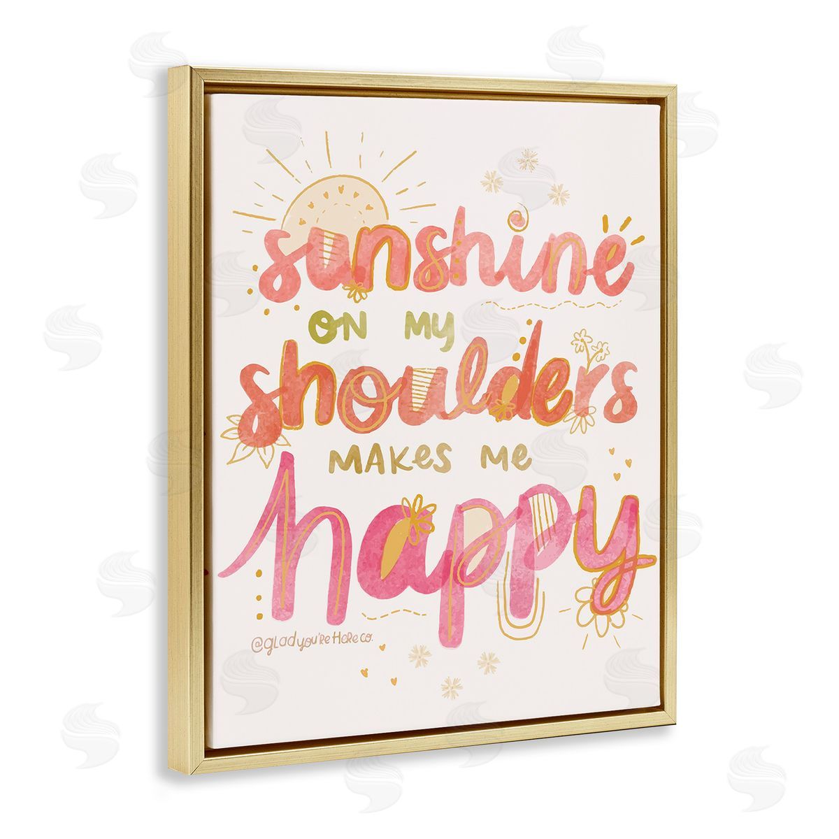 Glad You're Here Co. Sunshine On My Shoulders Gold Floating Frame Canvas Wall Art Print