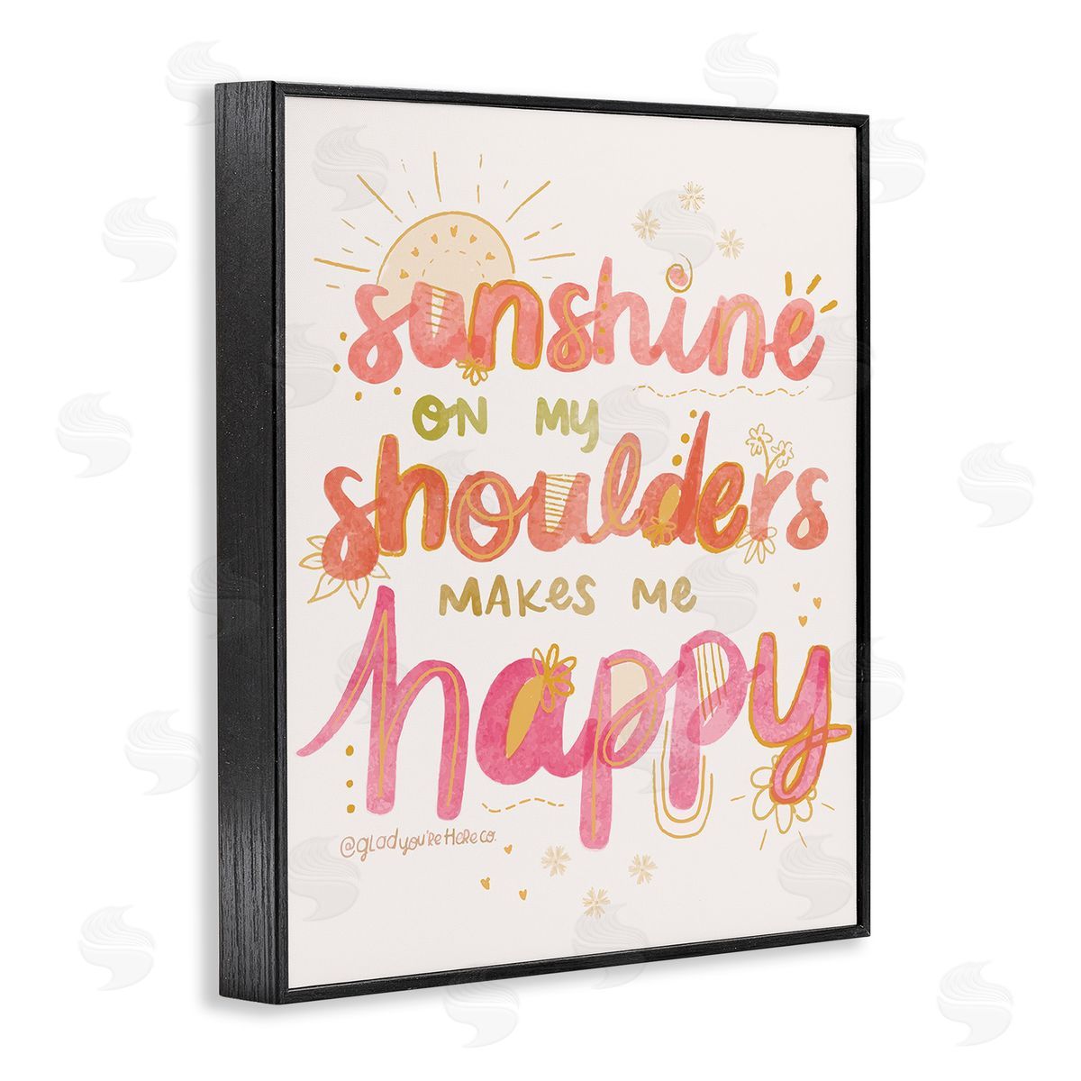 Glad You're Here Co. Sunshine On My Shoulders Black Framed Giclee Wall Art Print