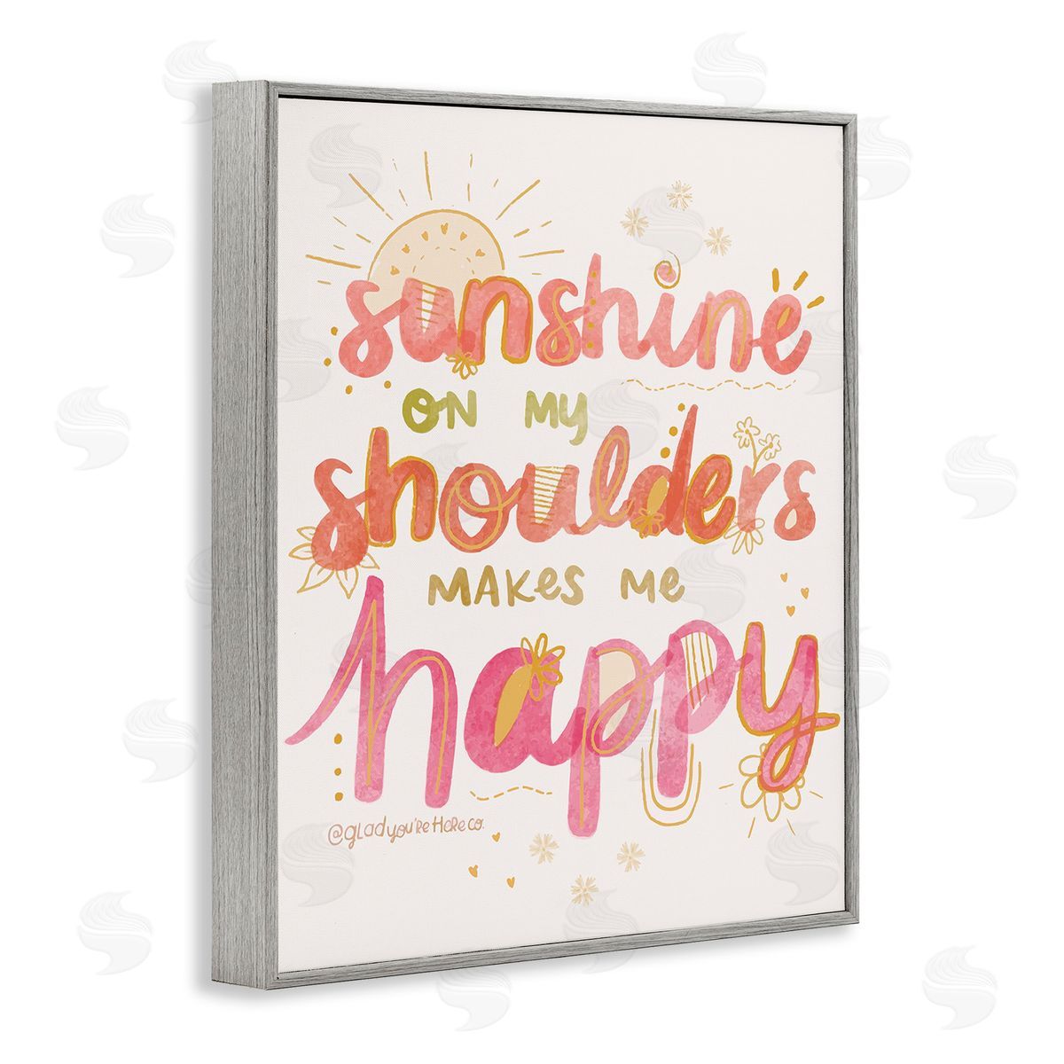 Glad You're Here Co. Sunshine On My Shoulders Gray Framed Giclee Wall Art Print