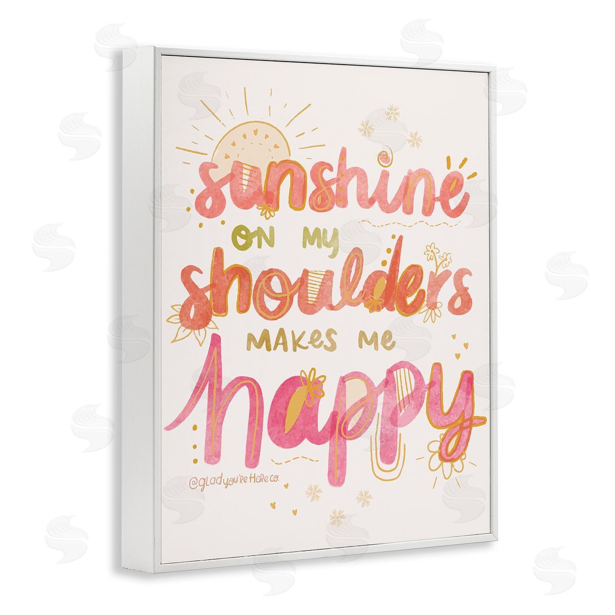Glad You're Here Co. Sunshine On My Shoulders White Framed Giclee Wall Art Print