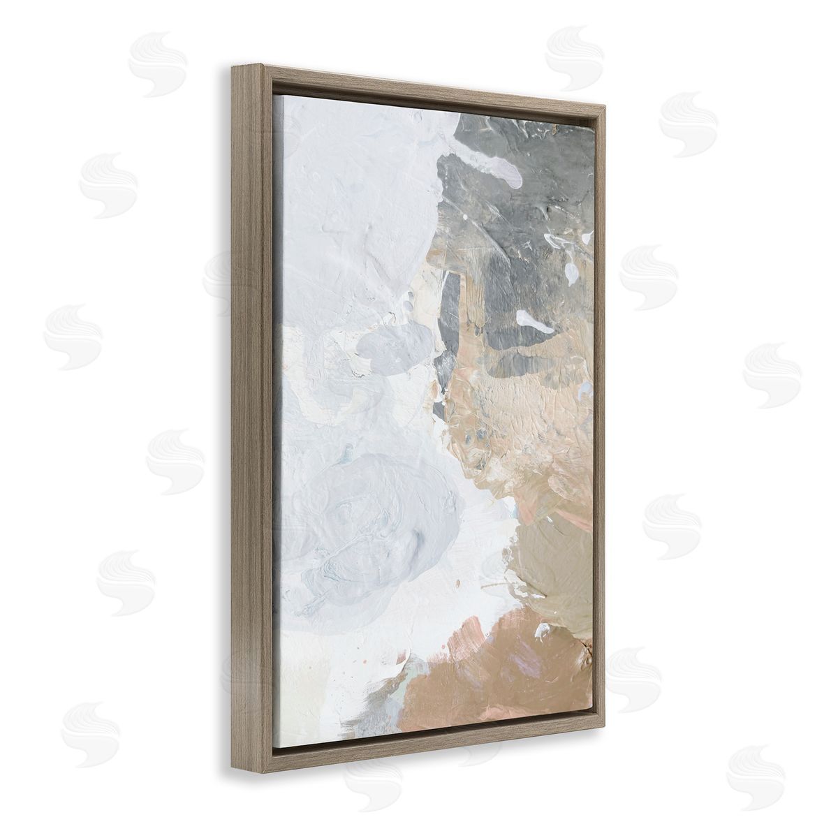 Abstract Portrait Illusion Brown Floating Frame Canvas Wall Art, Home Decor by Dan Meneely