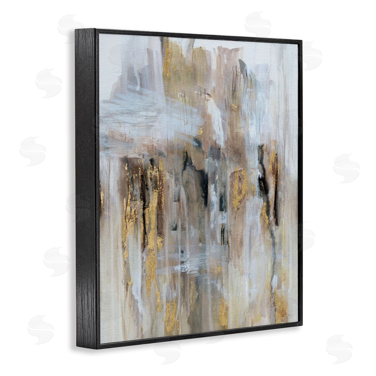 Abstract Paint with Glam Accents Black Frame Print Wall Art, Home Decor by Susan Jill