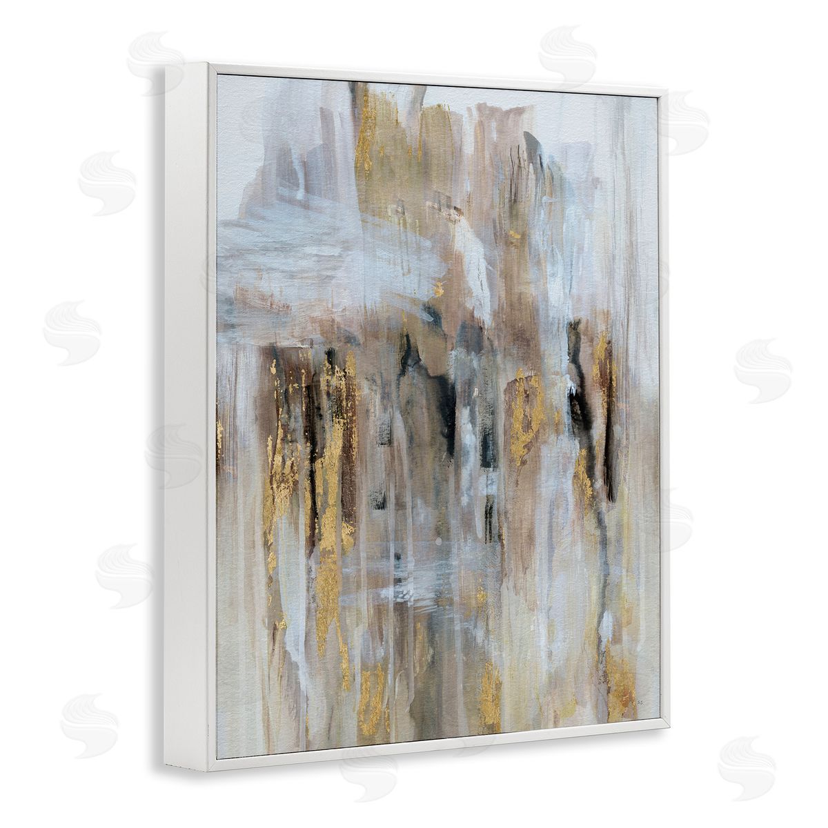 Abstract Paint with Glam Accents White Frame Print Wall Art, Home Decor by Susan Jill