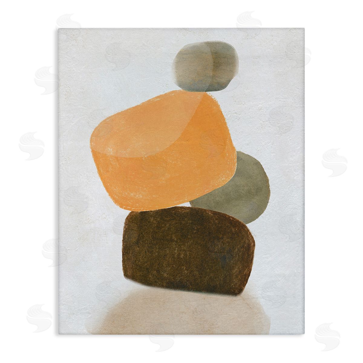 Orange and Grey Rocks Canvas Wall Art, Home Decor by Carol Robinson