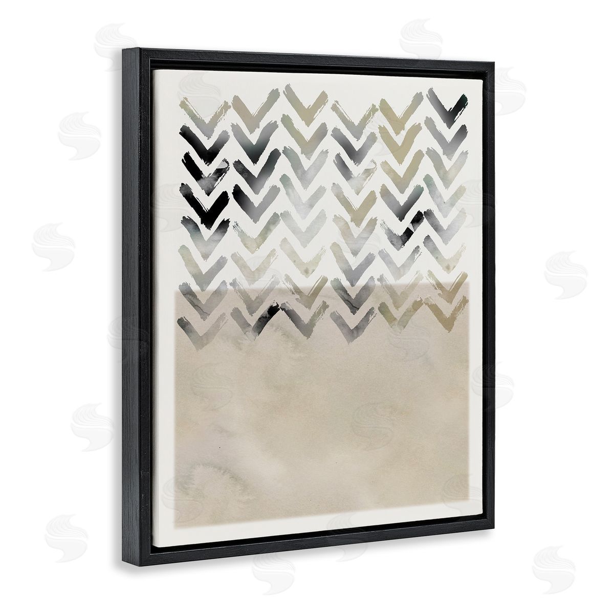 Boho Arrow Pattern Black Floating Frame Canvas Wall Art, Home Decor by Carol Robinson
