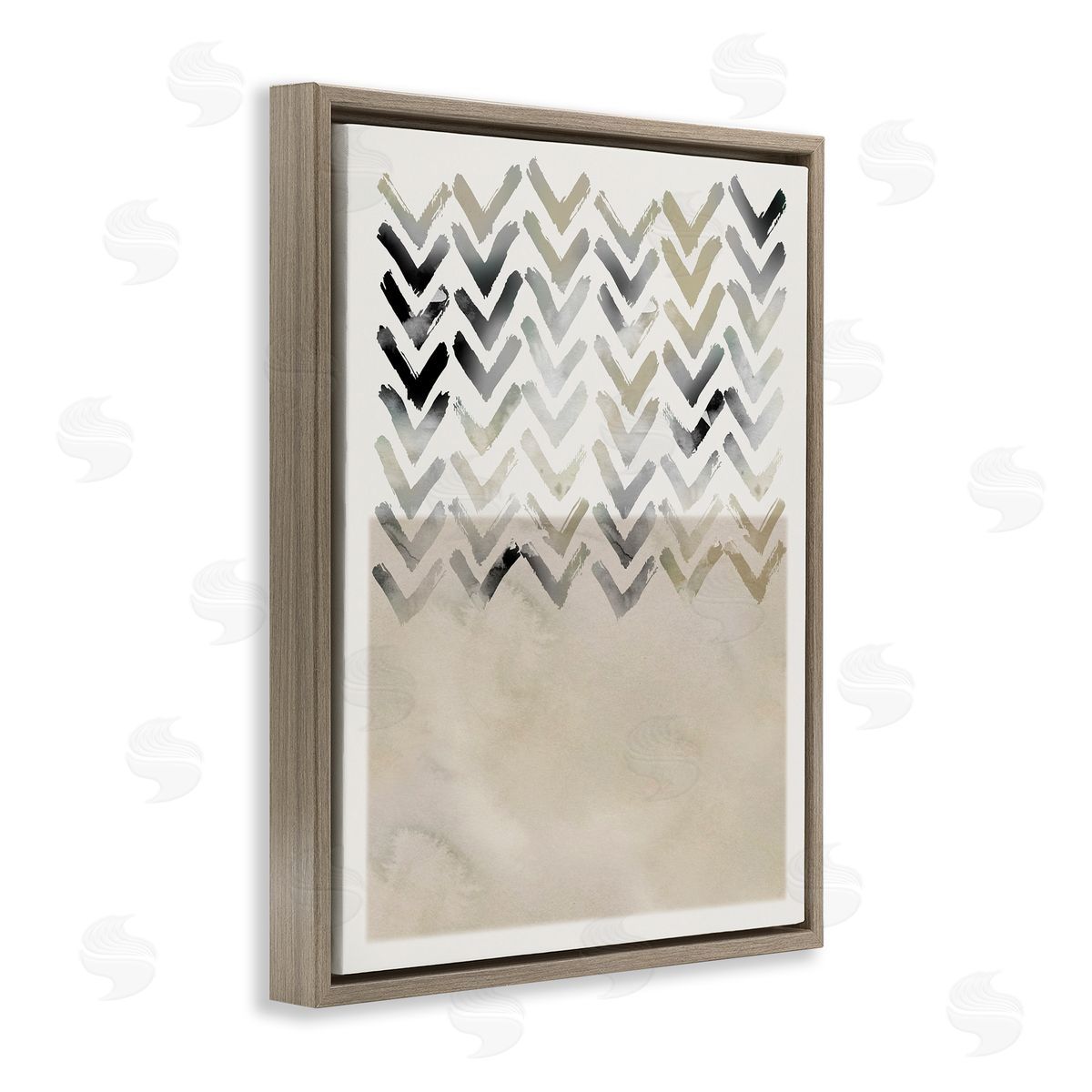 Boho Arrow Pattern Brown Floating Frame Canvas Wall Art, Home Decor by Carol Robinson