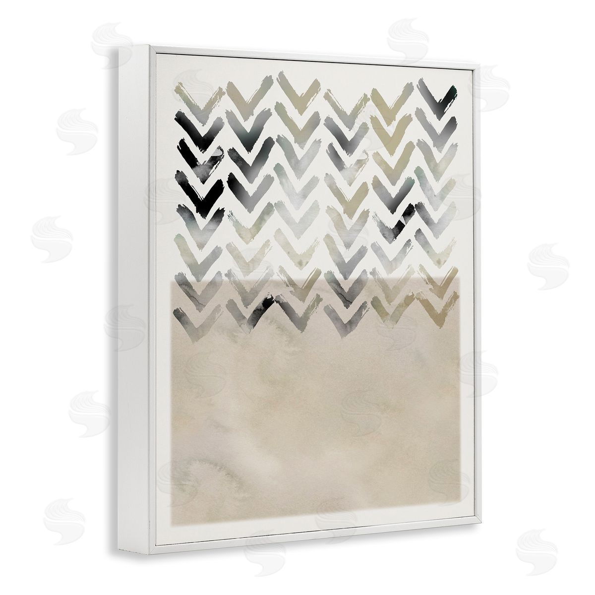 Boho Arrow Pattern White Frame Print Wall Art, Home Decor by Carol Robinson