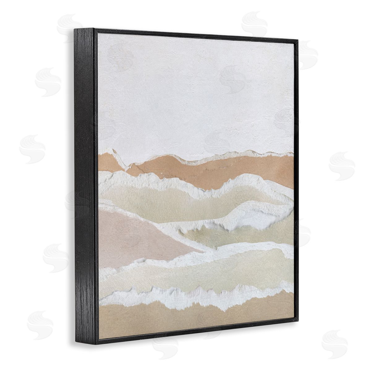 Collaged Dessert Hills Black Frame Print Wall Art, Home Decor by Carol Robinson