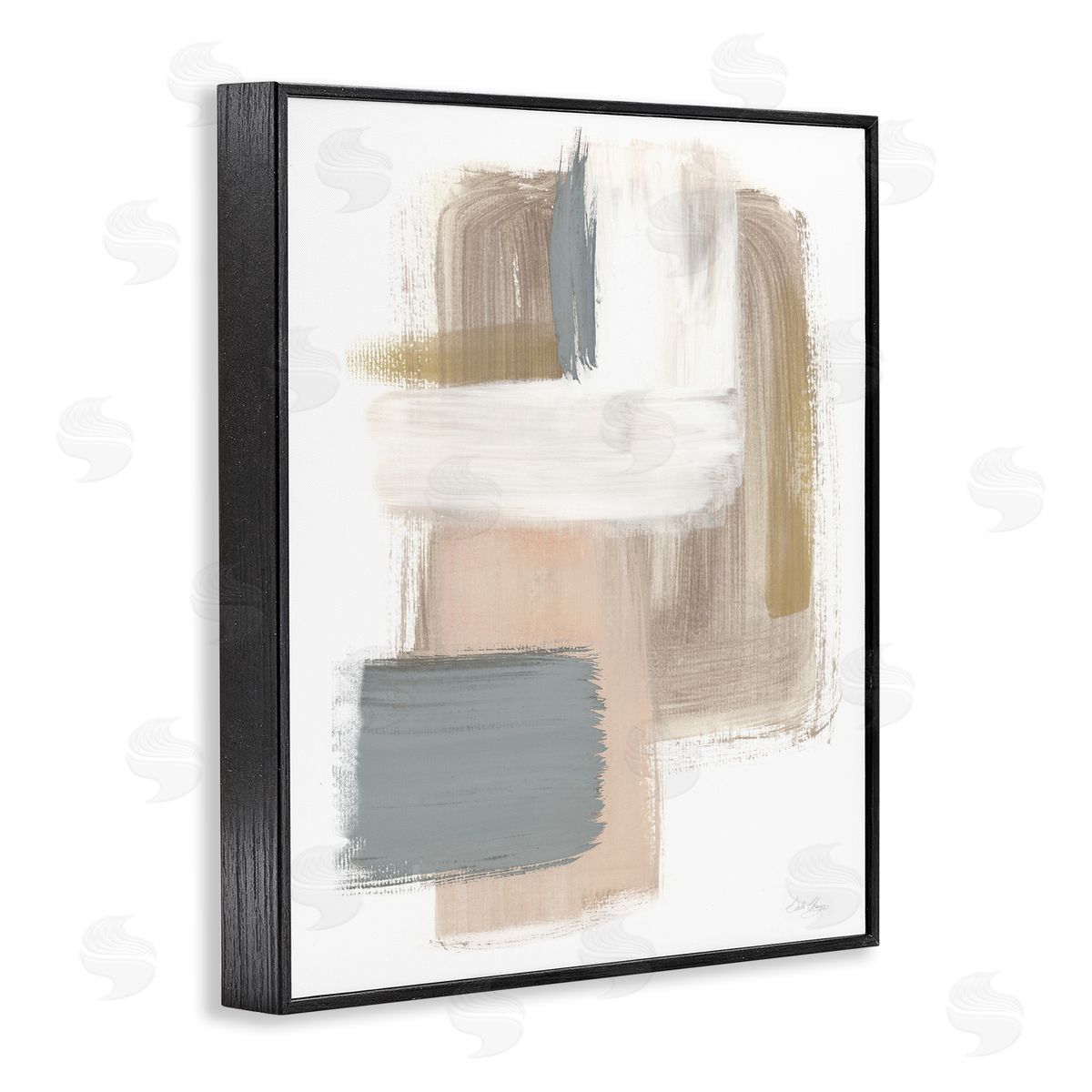 Neutral Paint Strokes Black Frame Print Wall Art, Home Decor by Stella Chang